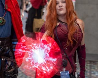 Efecto de hechizo mágico de contorsión de la Bruja Escarlata - Ventilador proyector holográfico portátil 3D para cosplay Mk.II
