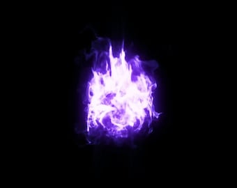 Hechizo de bola de fuego púrpura - Ventilador proyector holográfico 3D portátil para cosplay Mk.II