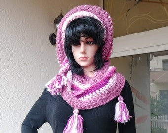 Enid Original Pink Snood ( I made the snoods for the Netflix series) / Pink Snood wool and acrylic