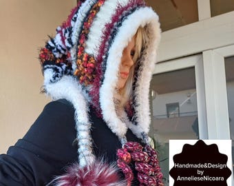 Original ad Unique Hood Design/Pixie Hat-hood/Bohemian crochet Hood/gift for her