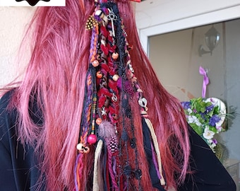 Ring Barrette & Pin, Hair Accessories in burgundy ,pink ,purple ,black/ Hair Ring Clip, Hair Accessory for Dreads Dreadlocks Braids