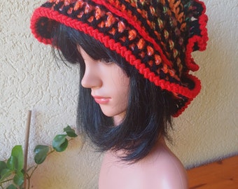 PDF crochet Twisted HAT/unique hat /Free form Crochet Hat/Versatile Handmade Hat With Ruffle/Unique design Hyperbolic Hat Bohemian Women Hat