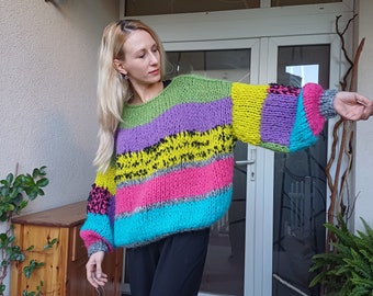 Soft Cozy Oversized Mohair Sweater, Knitted Jumper, Chunky Knit