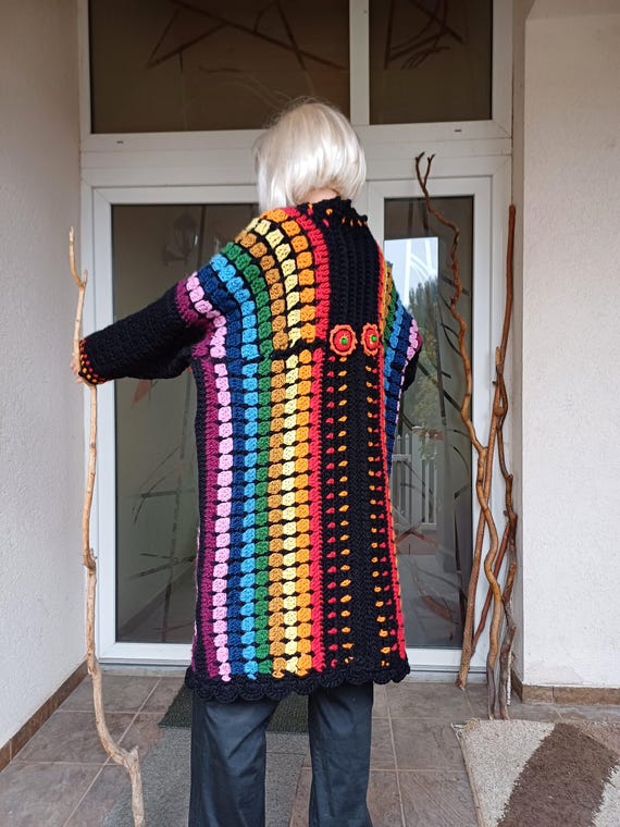 Cardigan all'uncinetto/Cappotto all'uncinetto/Cappotto taglie - Main Image