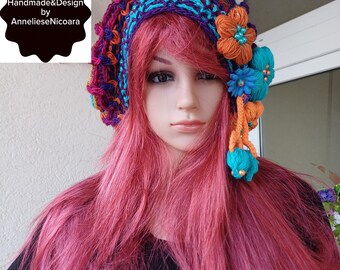 Premium Slouchy Beret/hand Crochet Bohemian Beret/luxury  display picture 3