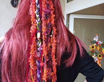 Bo-ho chic Ring Barrette & Pin, Hair Accessories in orange ,pink ,purple ,black/ Hair Ring Clip, Hair Accessory for Dreads Dreadlocks Braids