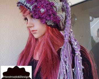 Premium Slouchy Beret/Hand crochet Bohemian Beret/Luxury French Beret/ with  3D flowers/Women's Unique Beret