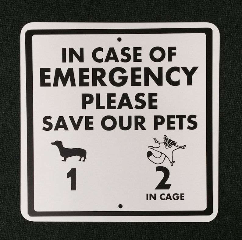 In Case of Emergency Please Save Our Pets CUSTOM Sign 12 Inch - Etsy