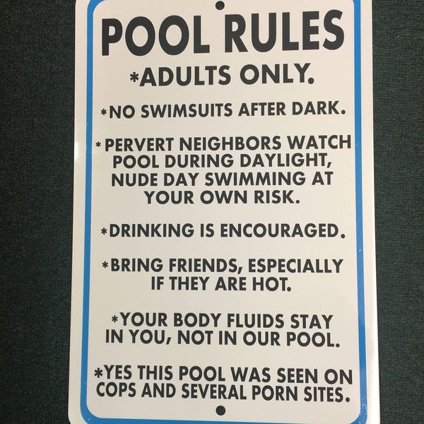 Funny Pool Signs Etsy
