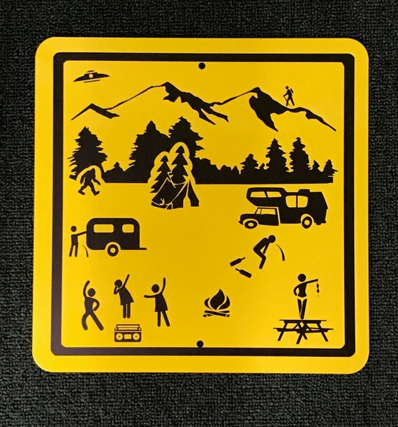 Adventures of Camping Stick Figure Camping Metal Sign Etsy