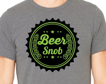 Beer Shirt Beer Snob, Boyfriend gift, Craft Beer Shirt, Christmas Gift, Beer T Shirt, Hop Beard, IPA, Craft Beer T Shirt,  Husband Gift,