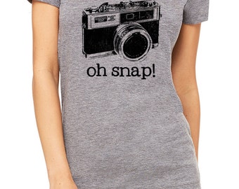 Camera T Shirt - Oh Snap t shirt - Womens photography t shirt