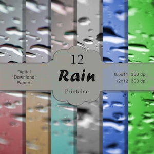 Rain digital paper 48,  digital art print, wall art, home décor print, scrapbooking digital print, textures, paper, scrapbook papers