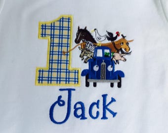 Little Blue Truck Little Boy Birthday Romper!
