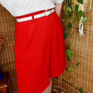 90s City Shorts, UK10 St Michael Shorts, Red Shorts, 1990s Bermuda Shorts, High Waist Shorts, Long Vintage Shorts, 90s Preppy Fashion
