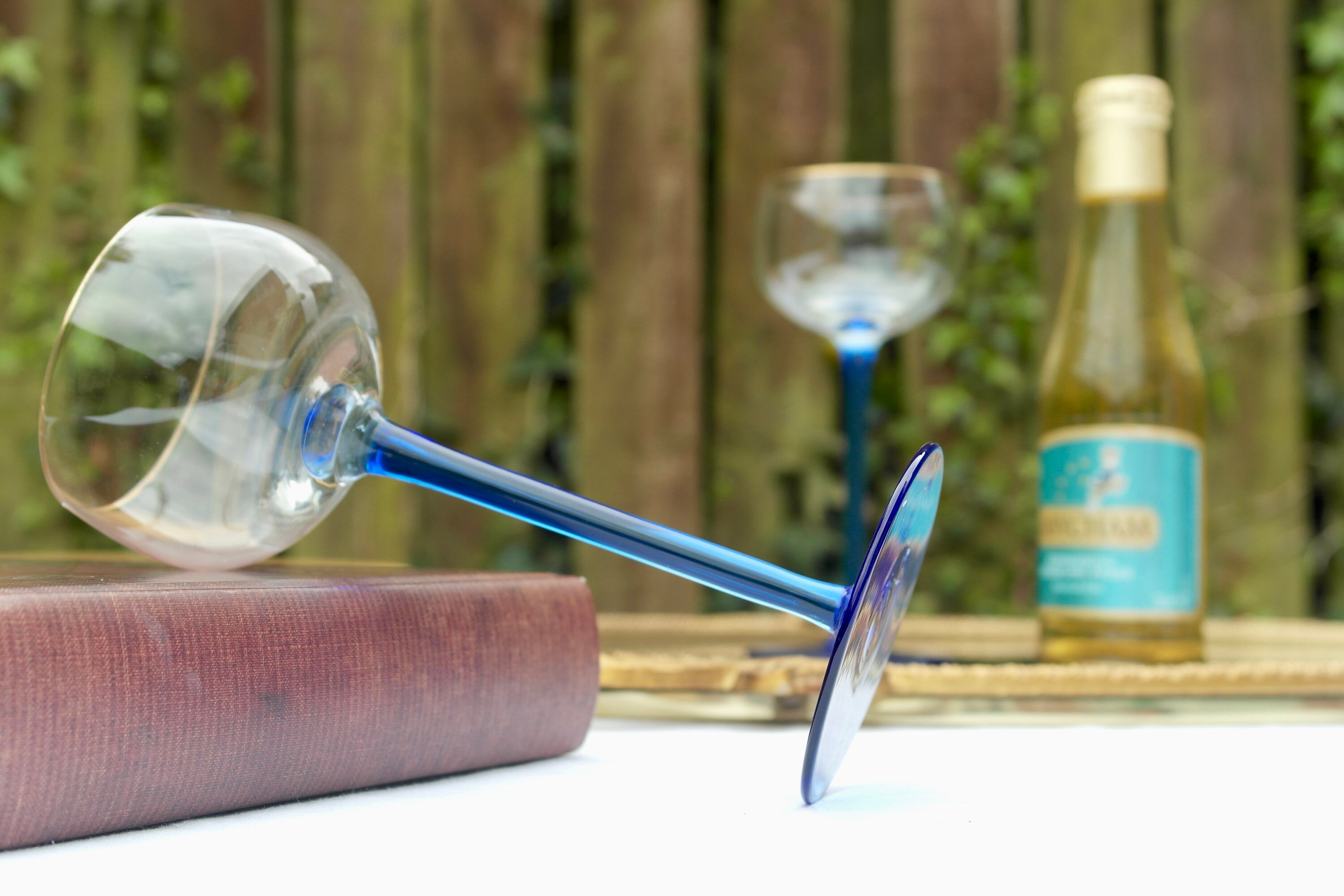 Blue Stem Wine Glasses 1960s Glassware Tall Stem Glasses Etsy UK