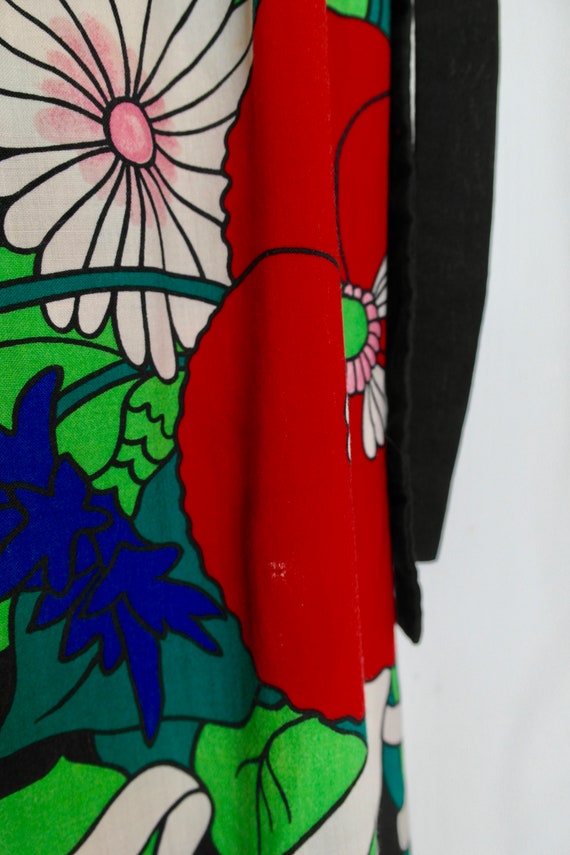 1970s Maxi Skirt, Homemade Cotton Skirt, Bold Flo… - image 10