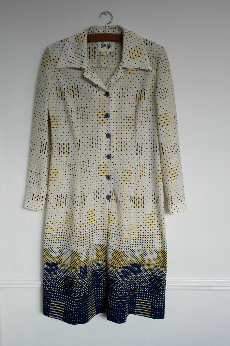 1970s Vintage Shirt Dress Long Sleeve Day Dress Carnegie of | Etsy