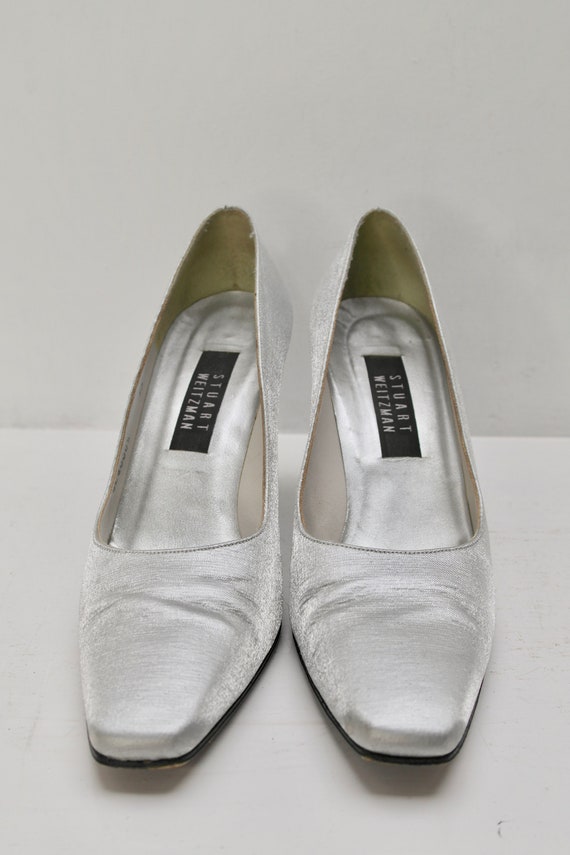 Silver Heel Shoes, Stuart Weitzman Heels, Ladies … - image 3