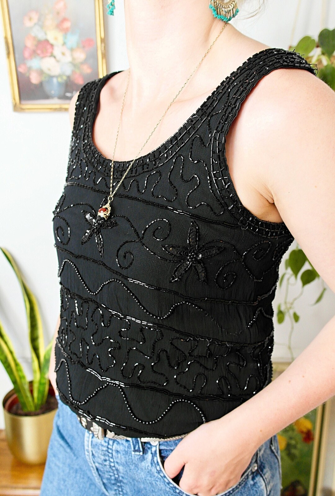 90s Feather Crystal Top (S)
