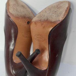 UK4 Renata Heels, Vintage Leather Heels, Statement Shoes, Grey Stiletto Heels, Italian Leather Shoes, Peep Toe 1980s Occasion Shoes image 10