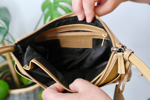 Beige patent leather purse online