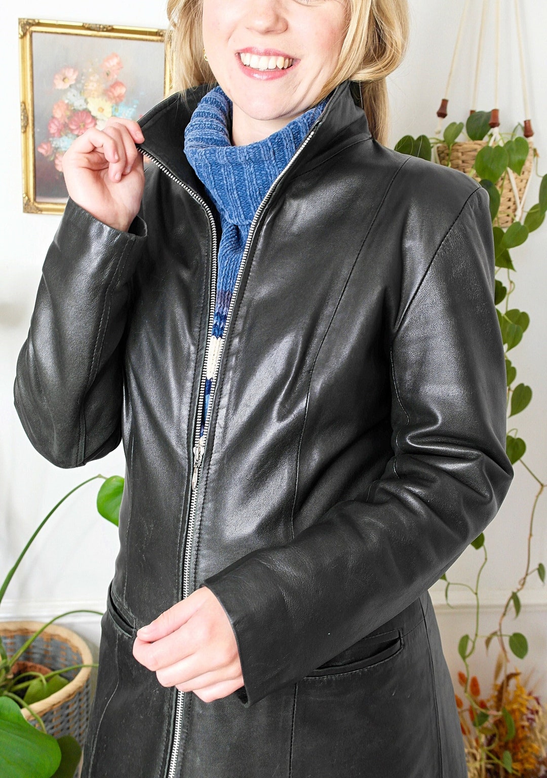 Y2K 00s Vintage 90s Sheep leather jacket