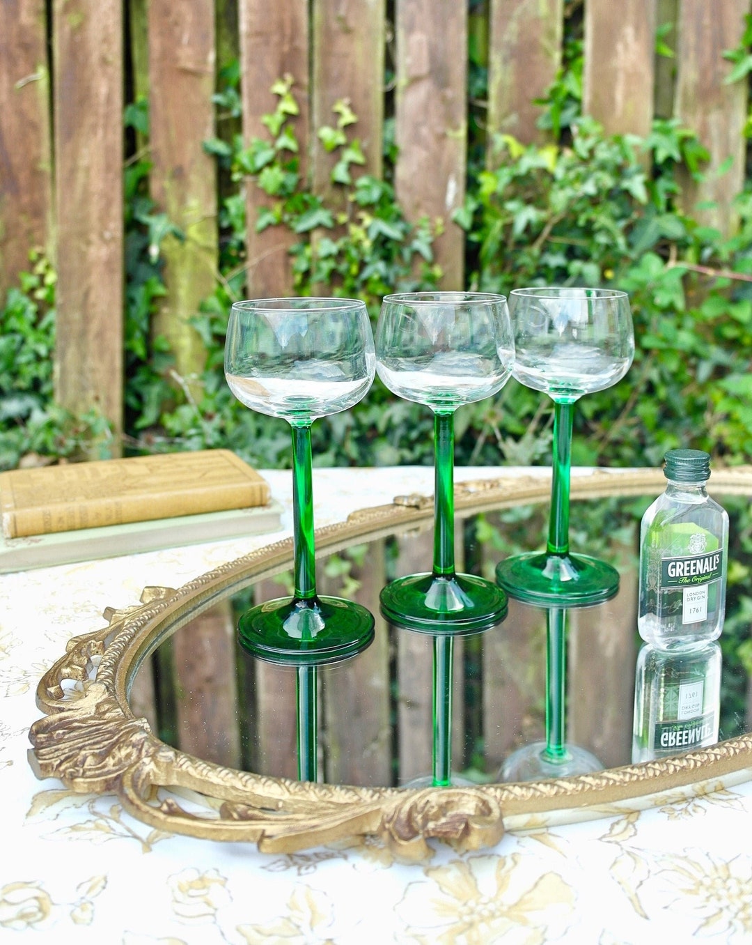 1970s Green Stem Wine Glasses Luminarc Green Stem Glassware Etsy UK