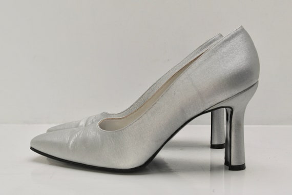 Silver Heel Shoes, Stuart Weitzman Heels, Ladies … - image 6