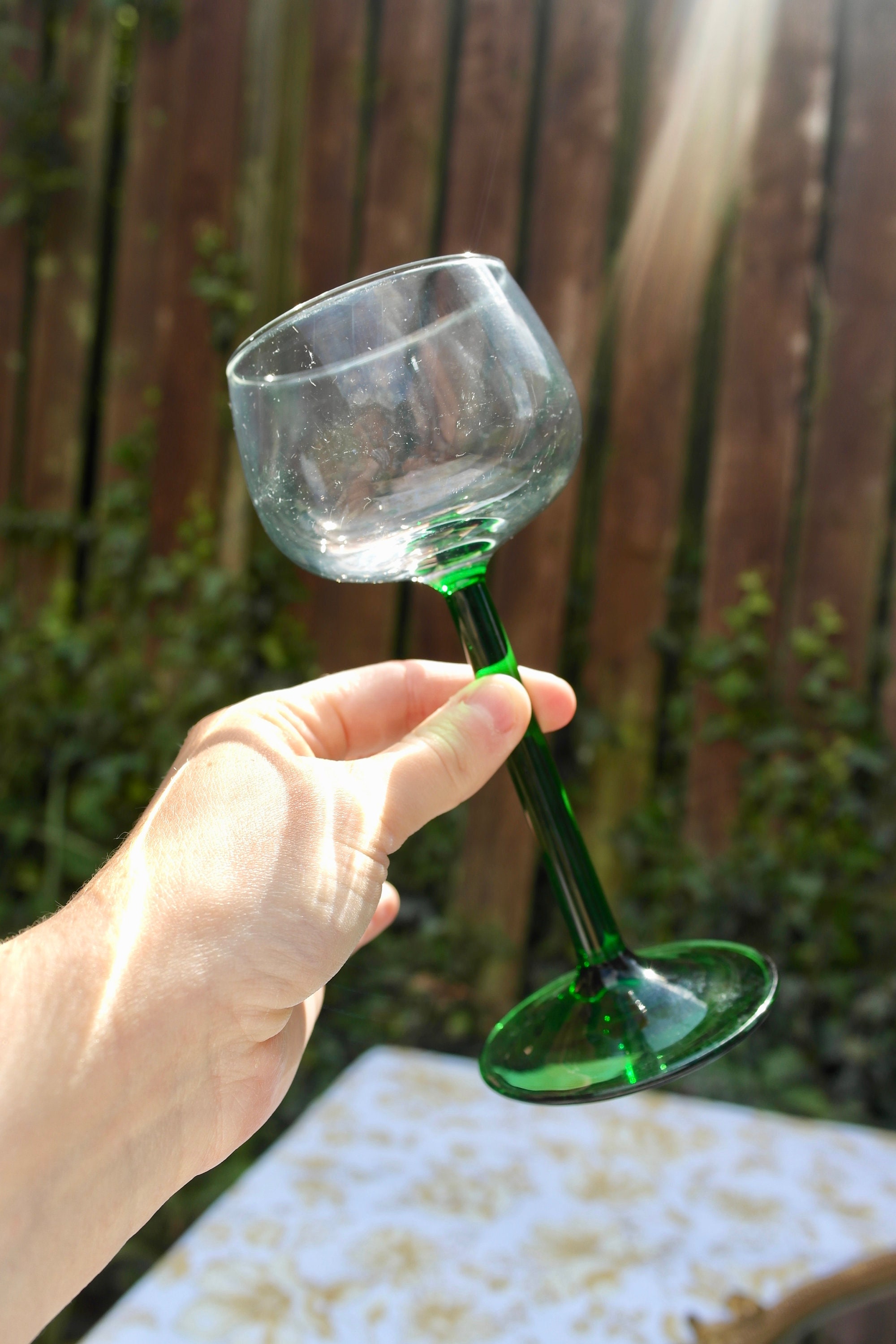 1970s Green Stem Wine Glasses Luminarc Green Stem Glassware Etsy UK