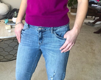 Vintage Simply Vera Vera Wang Denim Jean Boyfriend Capri Mid Rise