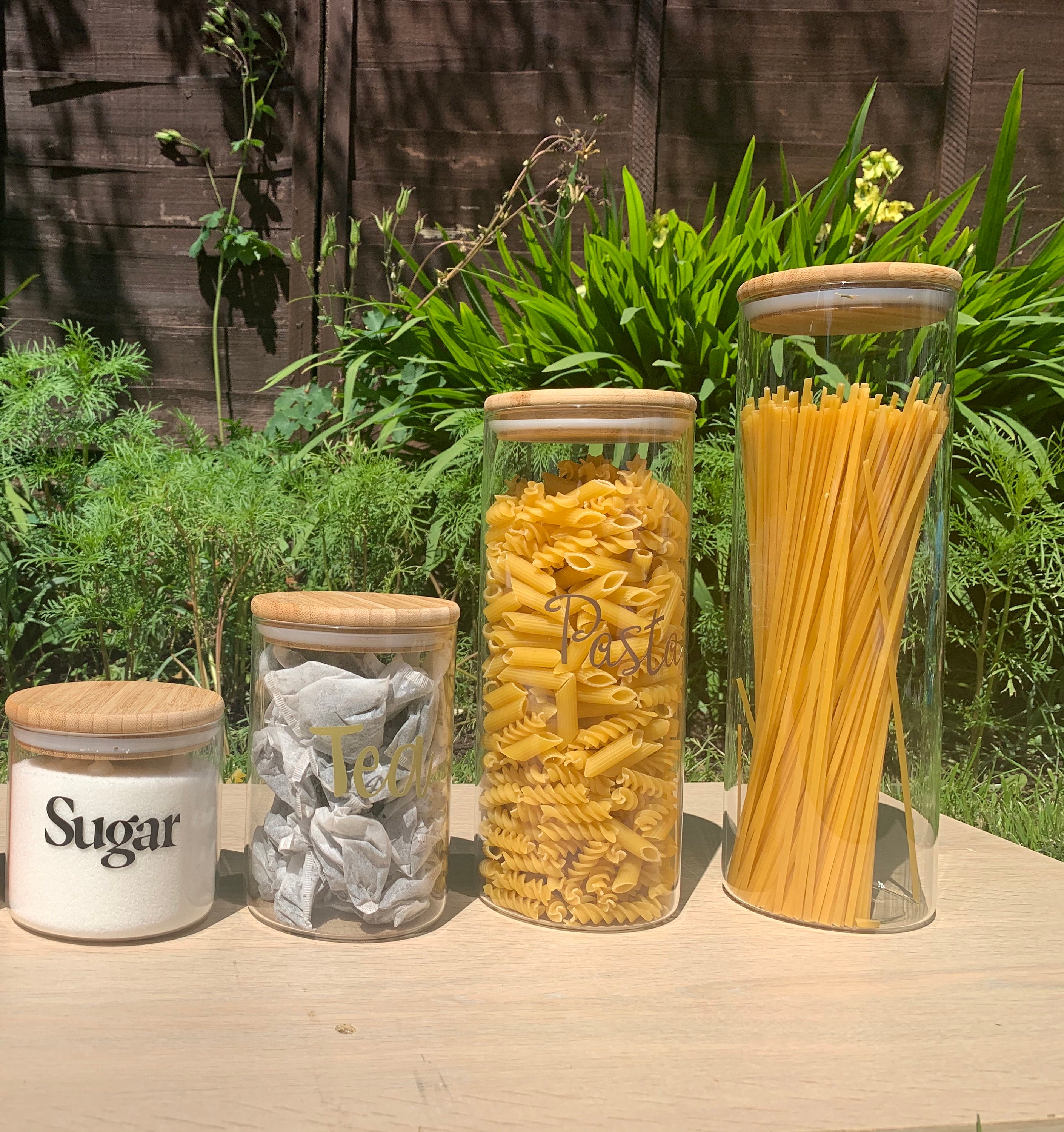 Glass Jar With Bamboo Lid Etsy UK