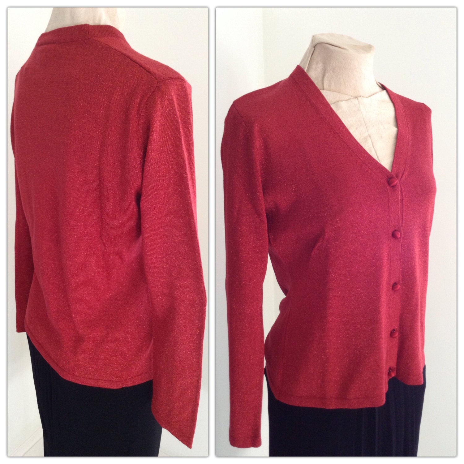 Vintage Ann Taylor Red Blouse | Etsy