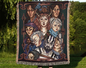Vox Machina Woven Art Blanket | Critical Role, DnD Woven Tapestry | Gift for D&D Players and Dungeon Masters | XL Woven Blanket Painting