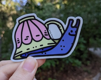 Teacup Snail Sticker | Waterproof Vinyl Die-Cut Decal