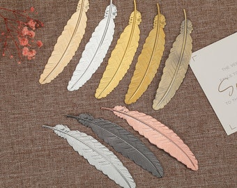 lead and nickel free---10pcs 23x114mm  feather bookmark zinc alloy charms findings--9 colors for your choose