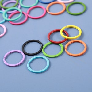 20 blandade färgade 30 mm nyckelringsringar: Handväskskopplingar