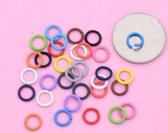 200 pezzi assortiti anelli di salto colorati da 8 mm / anelli divisi / anelli aperti / anelli di connessione charms risultati - spessore di 1,2 mm
