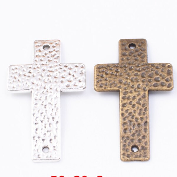 lead and nickel free---20pieces 29x50mm antiqued silver/antiqued bronze cross pendant zinc alloy charms findings