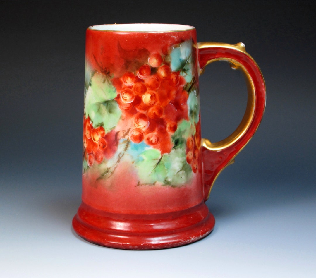 Antique Hand Painted Limoges Mug With Currants ca 1901 Etsy
