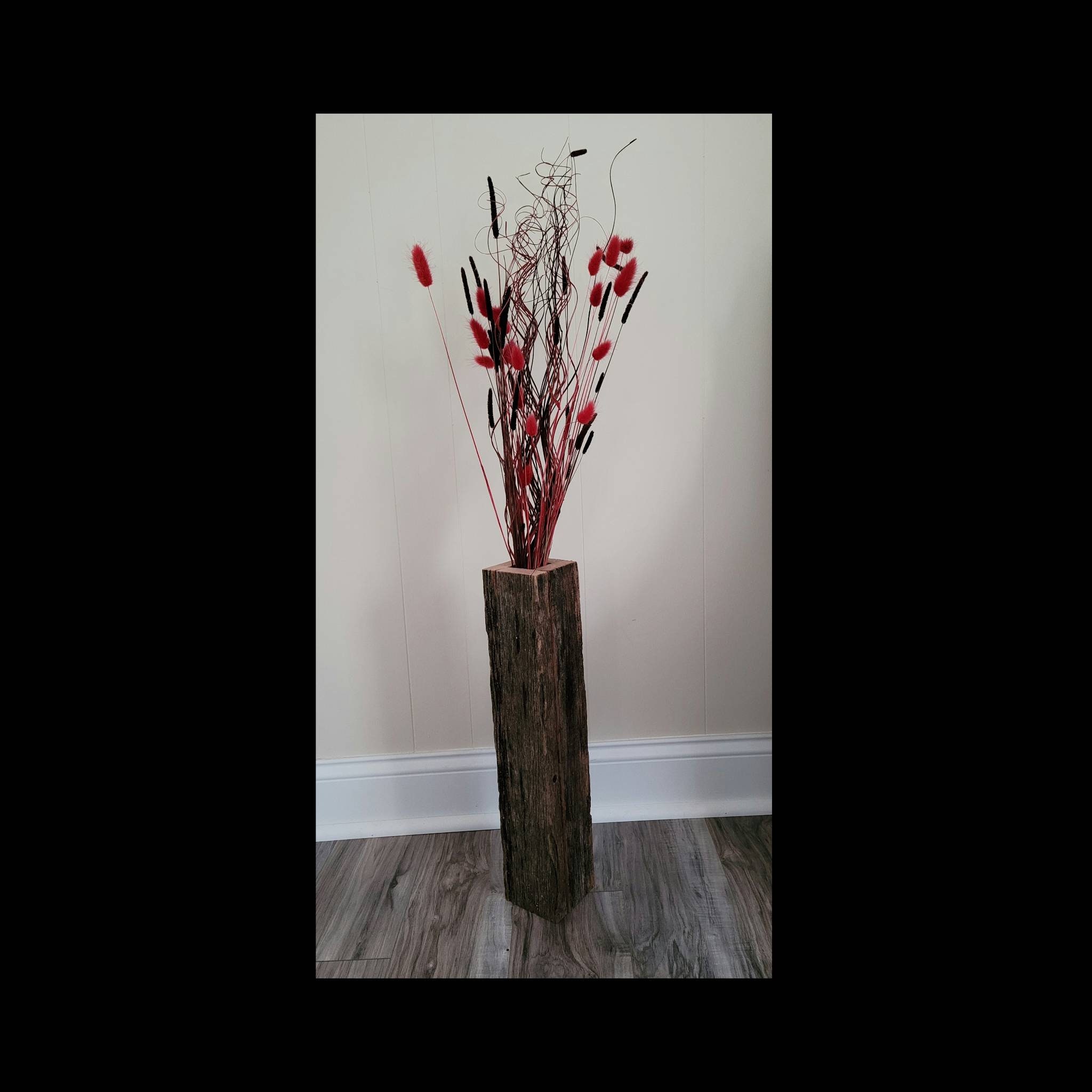 Tall Rustic Wood Vase Rustic Decor Vase. 10 to - Etsy