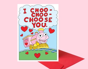 photograph regarding I Choo Choo Choose You Printable Card called Choo choo pick yourself Etsy