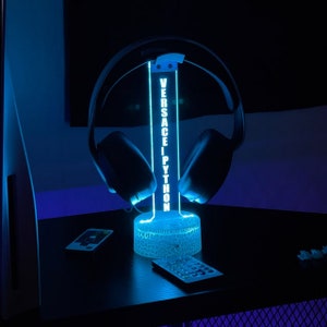 Personalized Headphone Stand, Custom Headset Stand, Gamer LED sign, Custom Gamertag Light Sign, Personalized Streamer Headset Holder