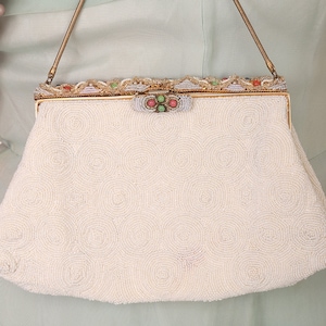Vintage 1940s Micro Beaded Wedding Purse