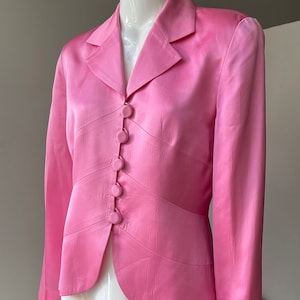Vintage Pink Christian Dior  Satin Jacket Blazer Size 6