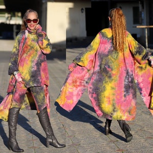 Cardigan lungo tie-dye Duster