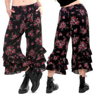 Black Floral Bloomer PantalOOnies/Ruffled Pants/Bloomers/Betsey Boop PantalOOnies