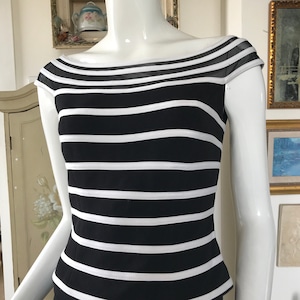 Vintage 90s Black Stripe Stretch Top