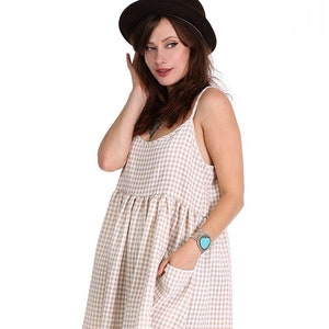 Vestido babydoll de cuadros vichy de mica y cuadros escoceses Vestido de verano