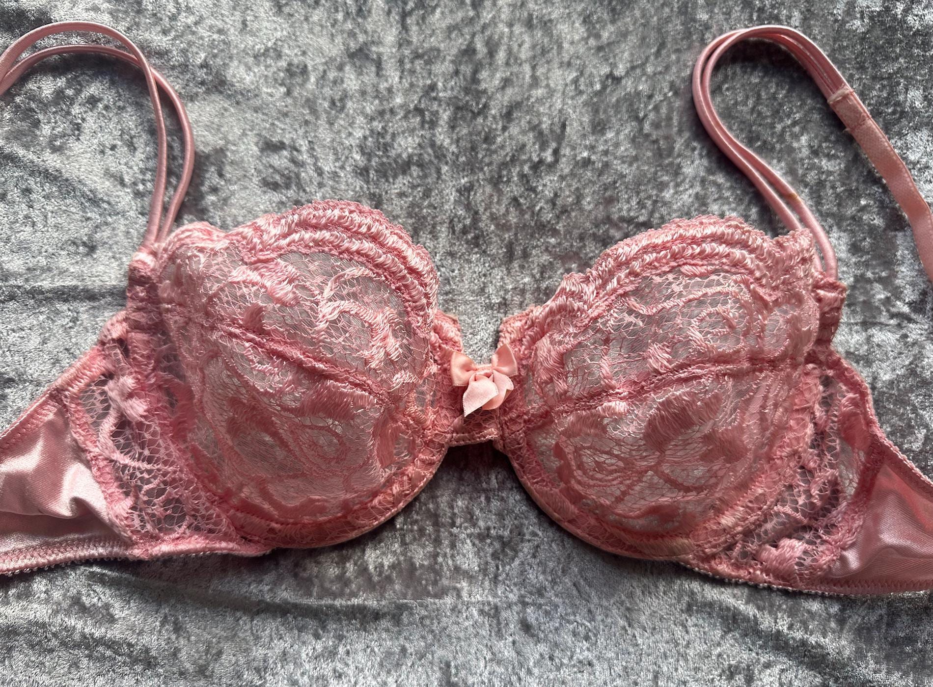 Vintage Victoria's Secret 80s Pink Lace Bra 36C - Etsy